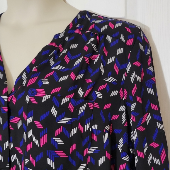 Torrid Black Print Harper 3/4 Sleeve Pullover Blouse Plus Size 1x - Picture 7 of 12